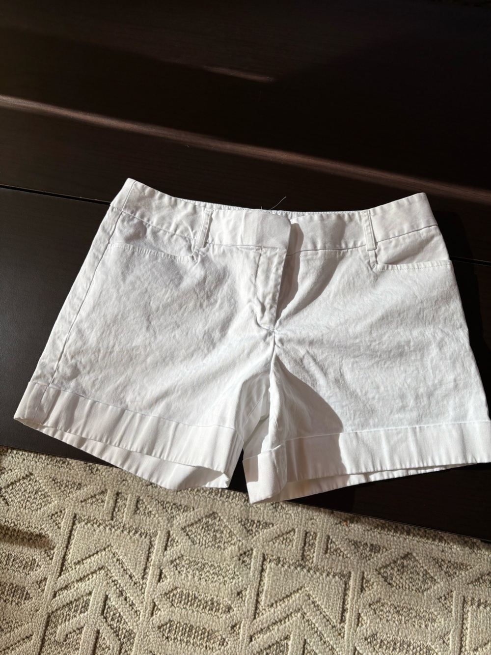 Express White High-Rise Cuffed Shorts